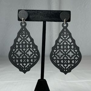 4/$10 Black Laser Cut Wood Earrings